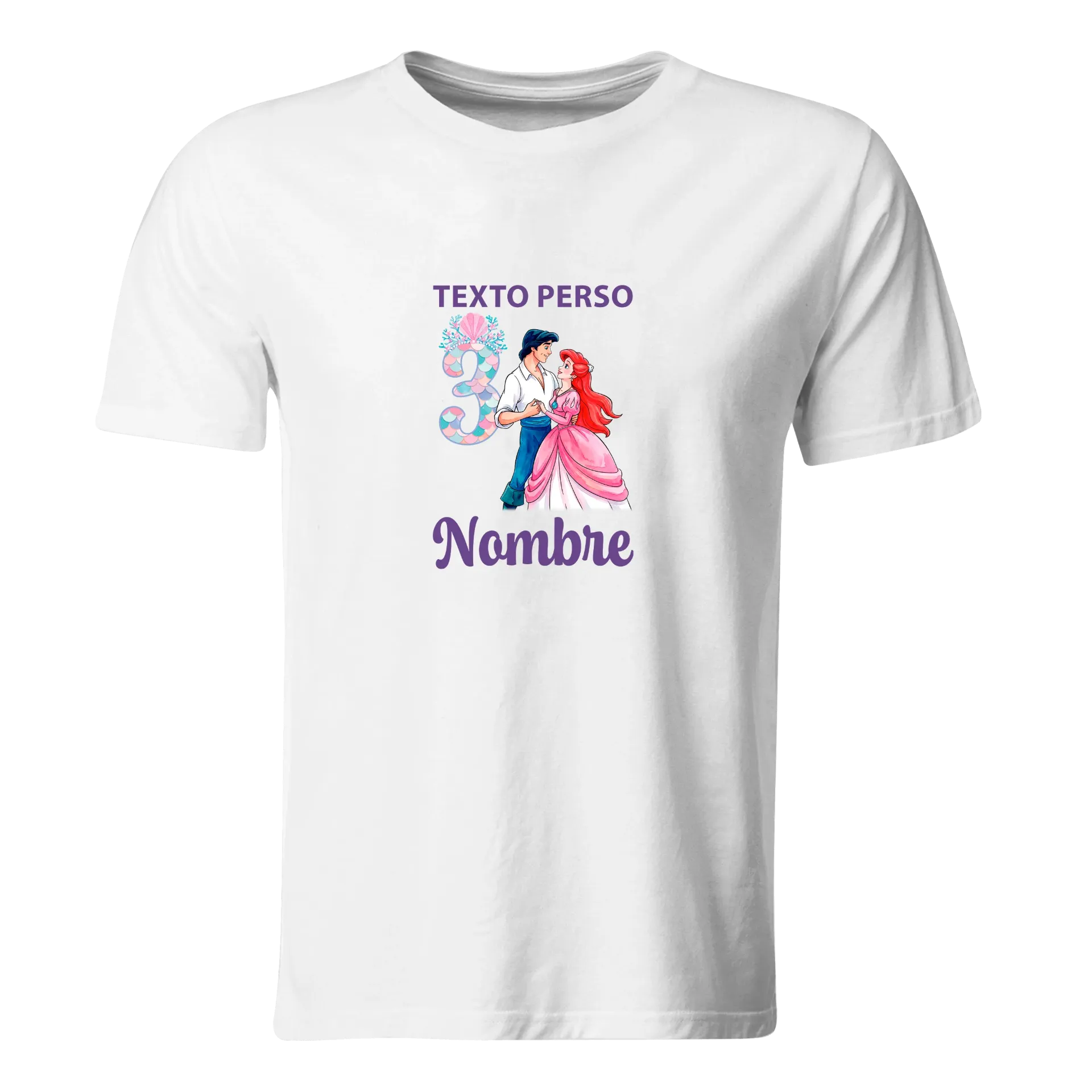 Playera Personalizada Cumpleaños Pc318. La sirenita mermaid princesa.