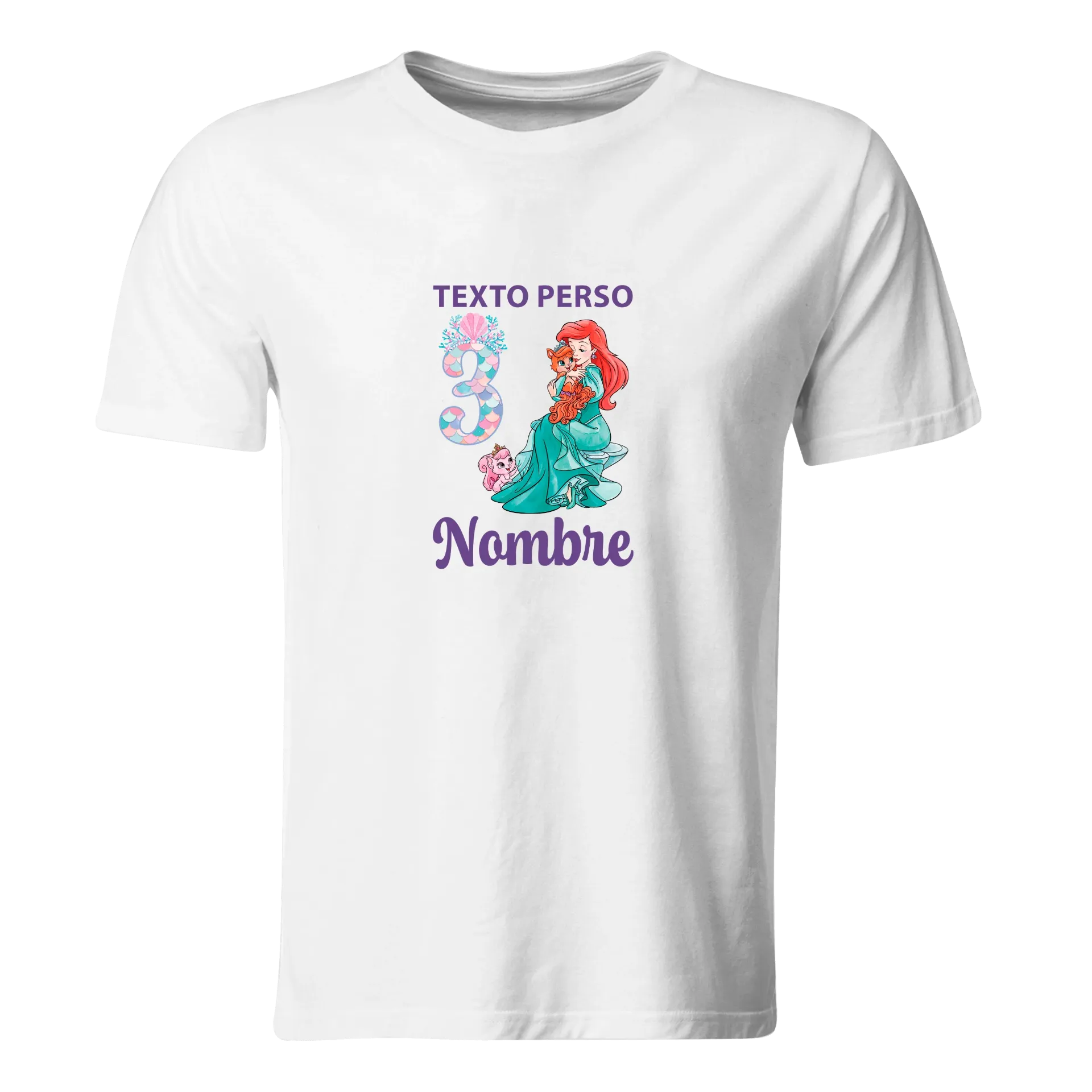 Playera Personalizada Cumpleaños Pc319. La sirenita mermaid princesa.