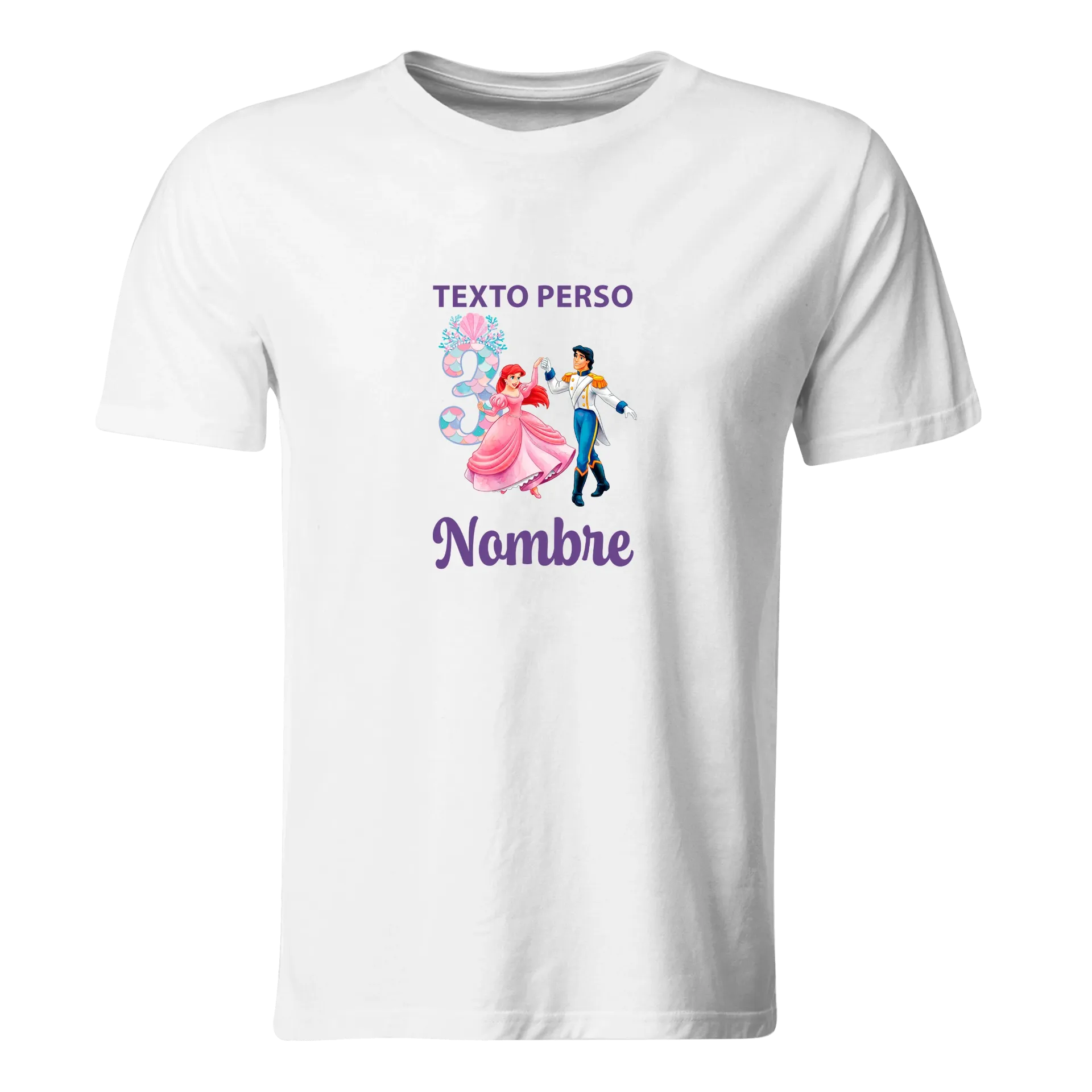 Playera Personalizada Cumpleaños Pc320. La sirenita mermaid princesa.