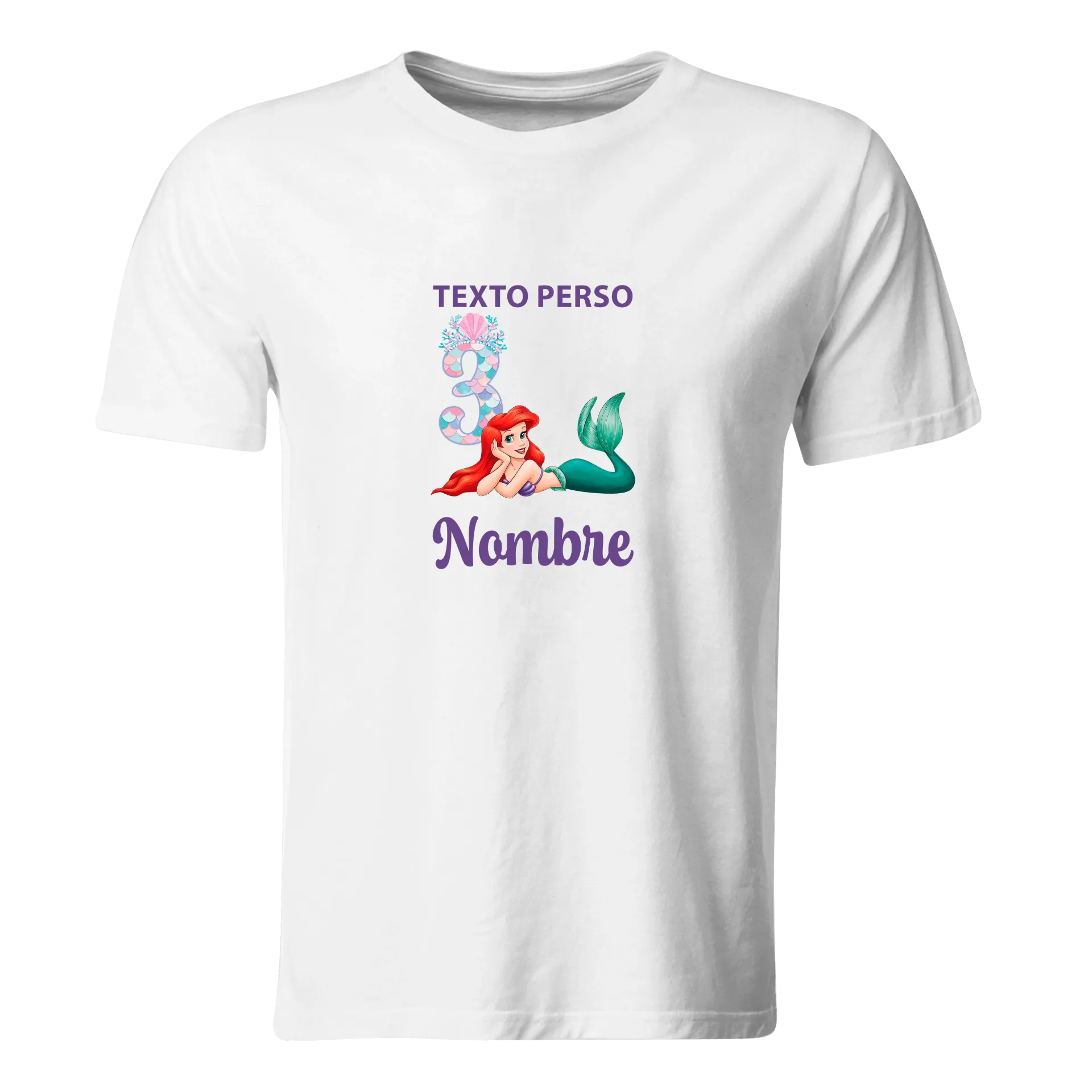 Playera Personalizada Cumpleaños Pc322. La sirenita mermaid princesa.