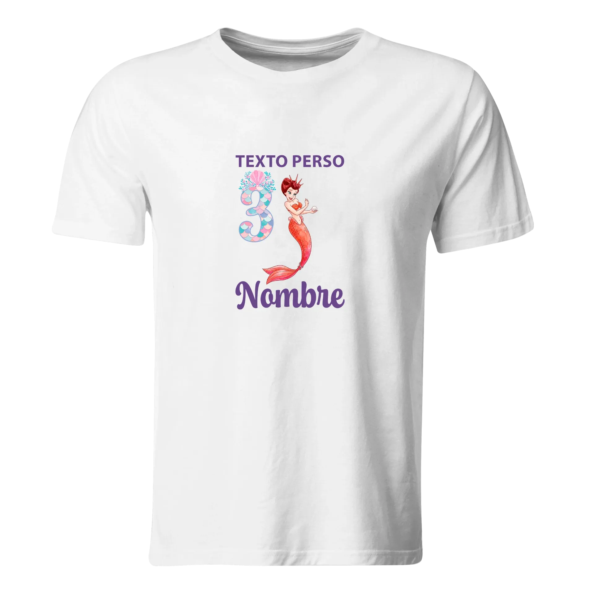 Playera Personalizada Cumpleaños Pc326. La sirenita mermaid princesa.