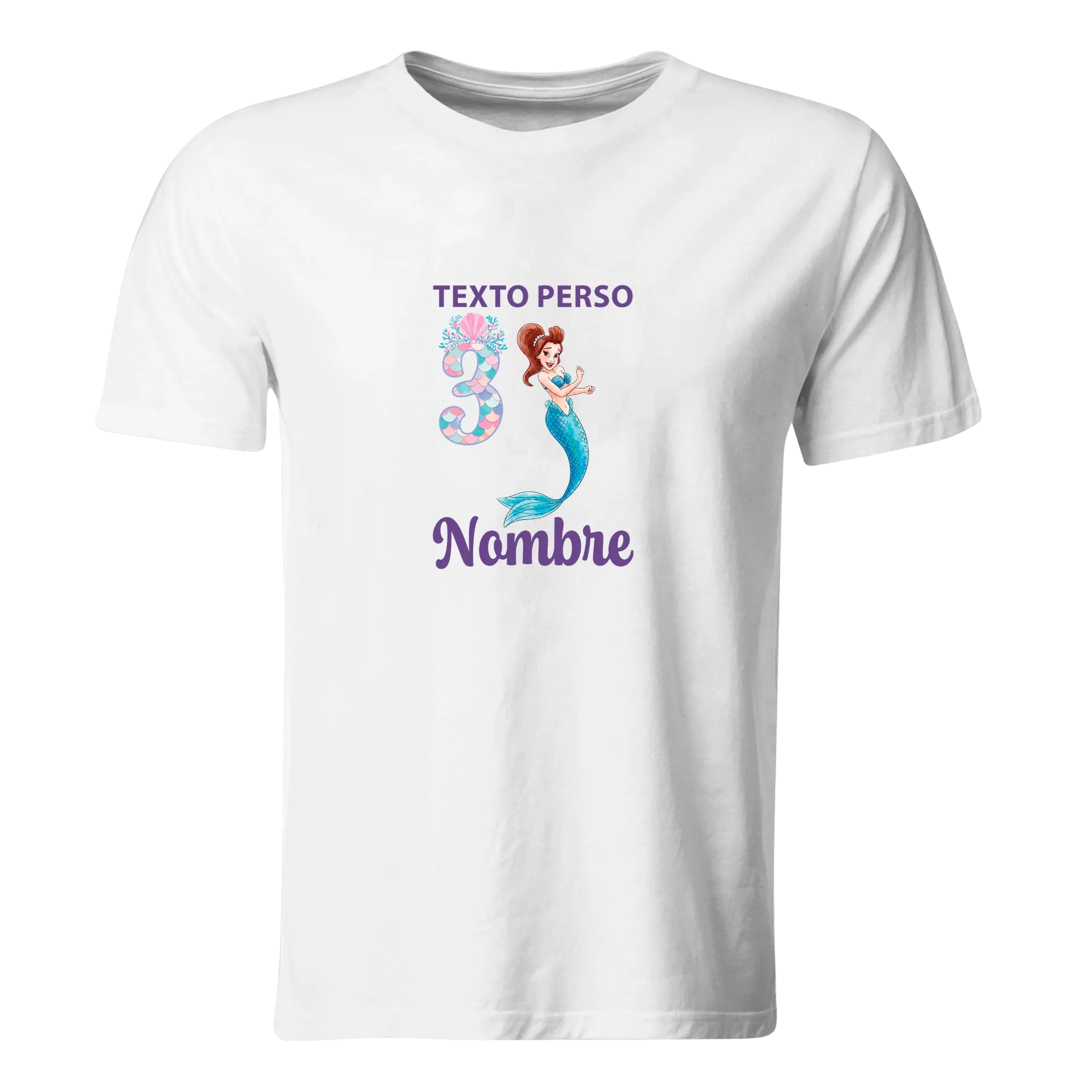 Playera Personalizada Cumpleaños Pc329. La sirenita mermaid princesa.