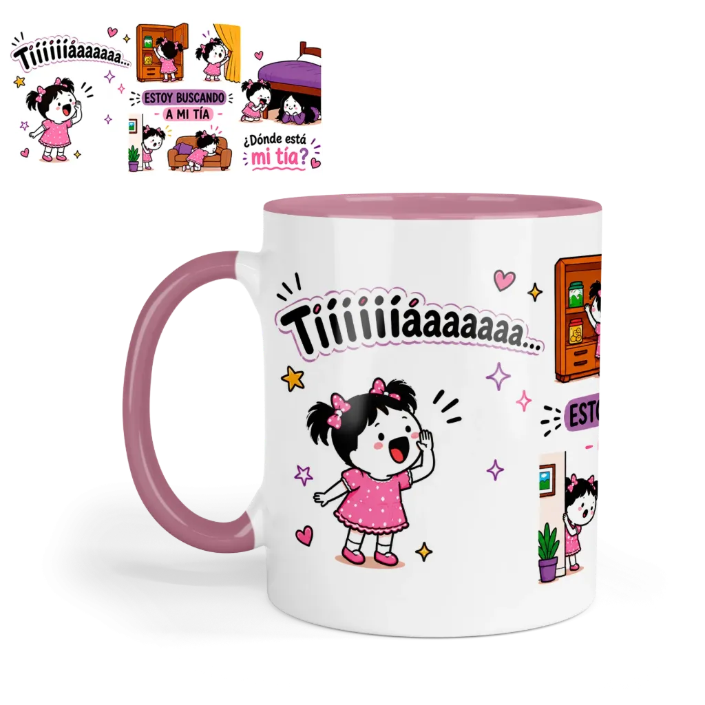 Taza 11 Oz LK1182. La taza de la tía con la frase viral "¿Dónde está mi tíaaaa?"