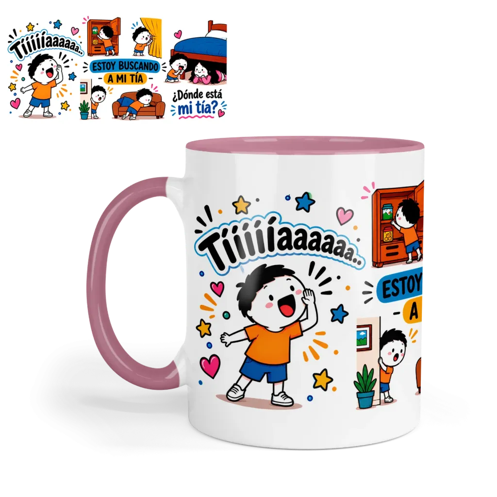 Taza 11 Oz LK1183. La taza de la tía con la frase viral "¿Dónde está mi tíaaaa?"