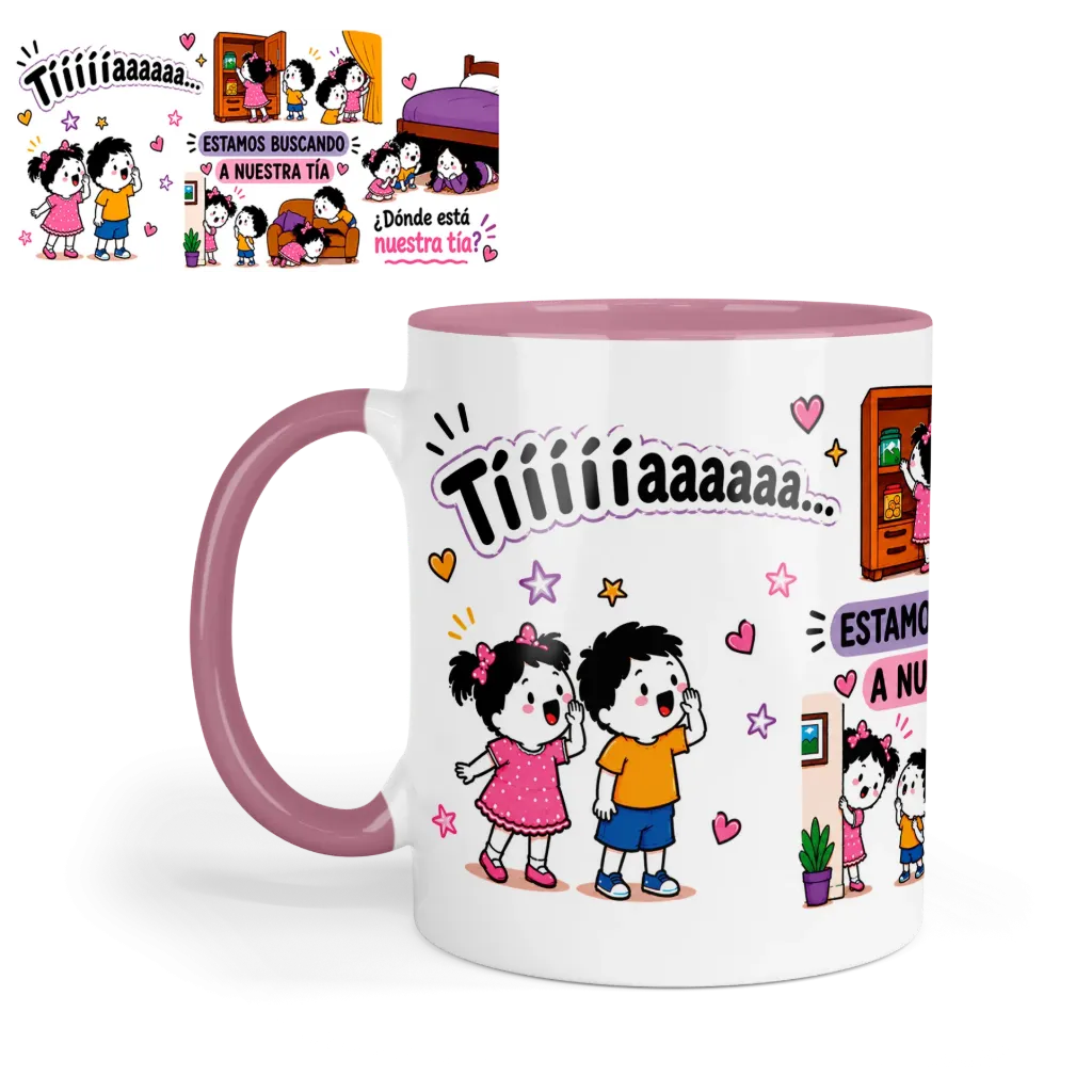 Taza 11 Oz LK1184. La taza de la tía con la frase viral "¿Dónde está mi tíaaaa?"