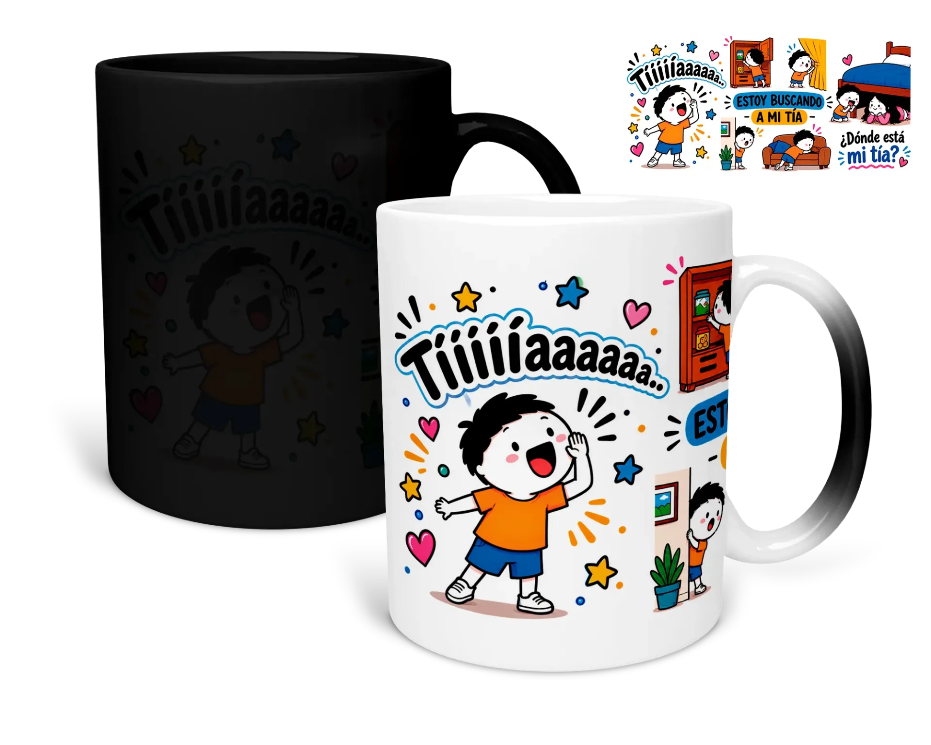 Taza mágica 11 Oz LK1183. La taza de la tía con la frase viral "¿Dónde está mi tíaaaa?"