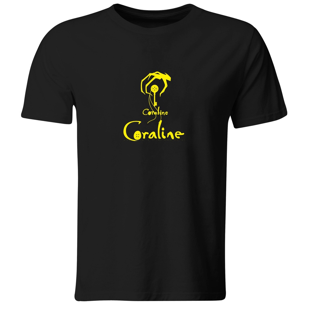 Playera estampada Coraline (Recto​, Negro​, Blanco)