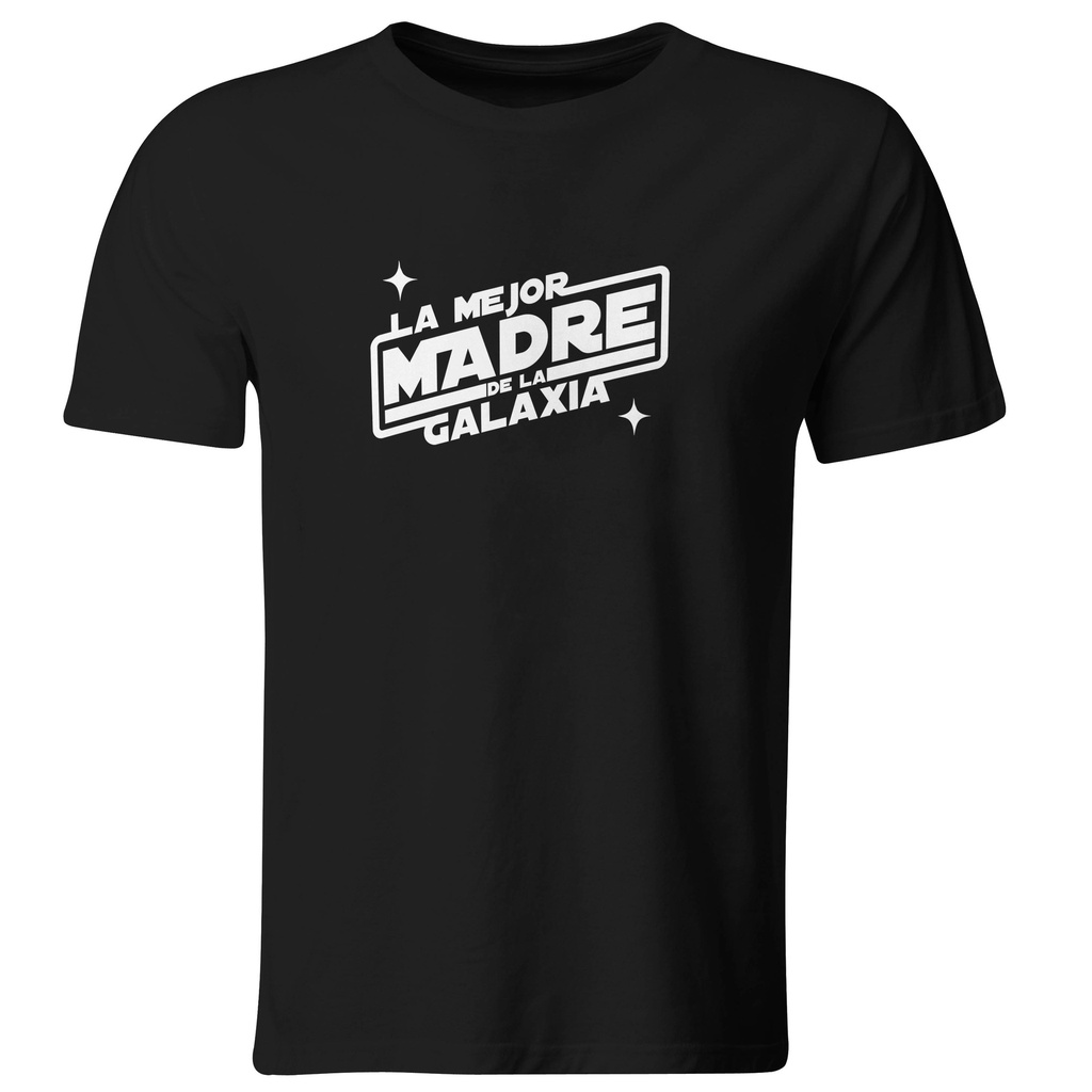 Playera estampada La Mejor Madre De La Galaxia (Recto​, Negro​, Blanco)