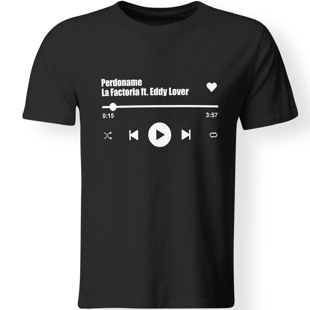 Playera estampada Perdóname - La Factoria (Recto​, Negro​, Blanco)