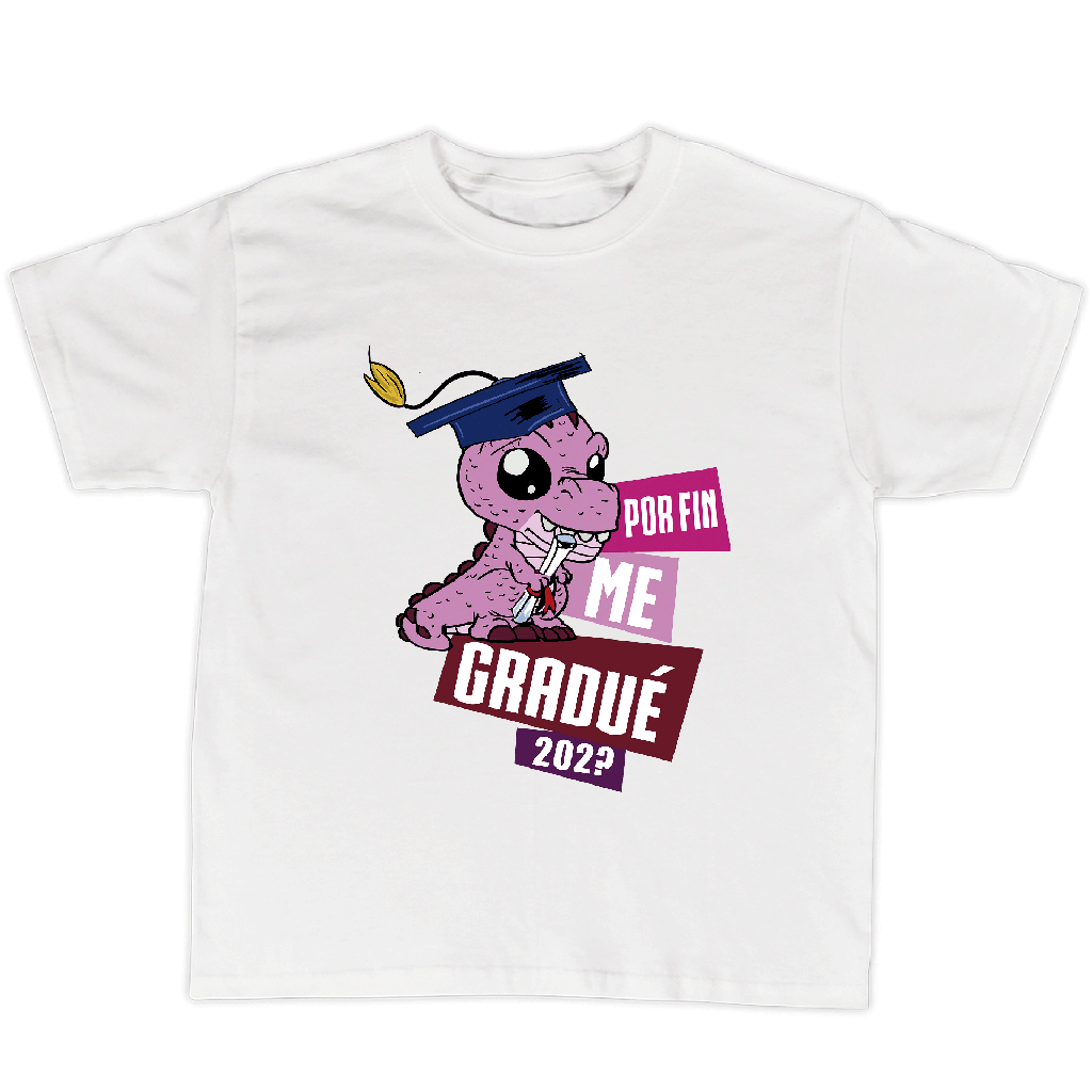 Playera graduación  gr52. por fin me gradué + año actual