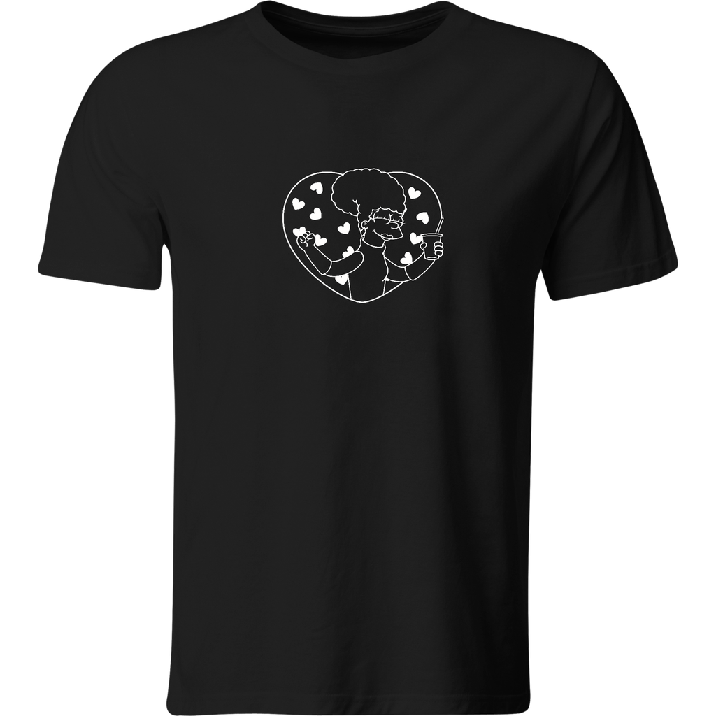 Playera pareja: Homero y March (1/2) | Mod. LK185 (Recto​, Negro​, Blanco)