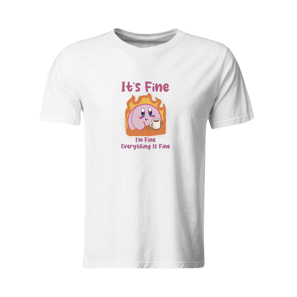 Playera estampada Meme I Am Fine, Kirby (Recto​)