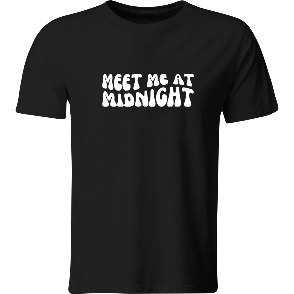 Playera Color Lk469. Frase midnight taylor concierto fan (Recto​, Negro​, Blanco)