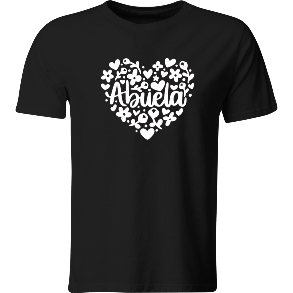 Playera Color Lk471. Frase abuela corazon regalo (Recto​, Negro​, Blanco)