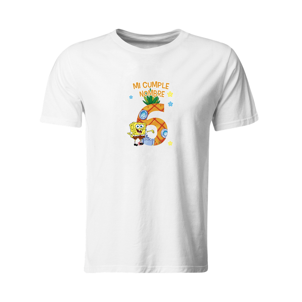 Playera Personalizada Cumpleaños Pc5. Fiesta Bob caricatura (Recto​)