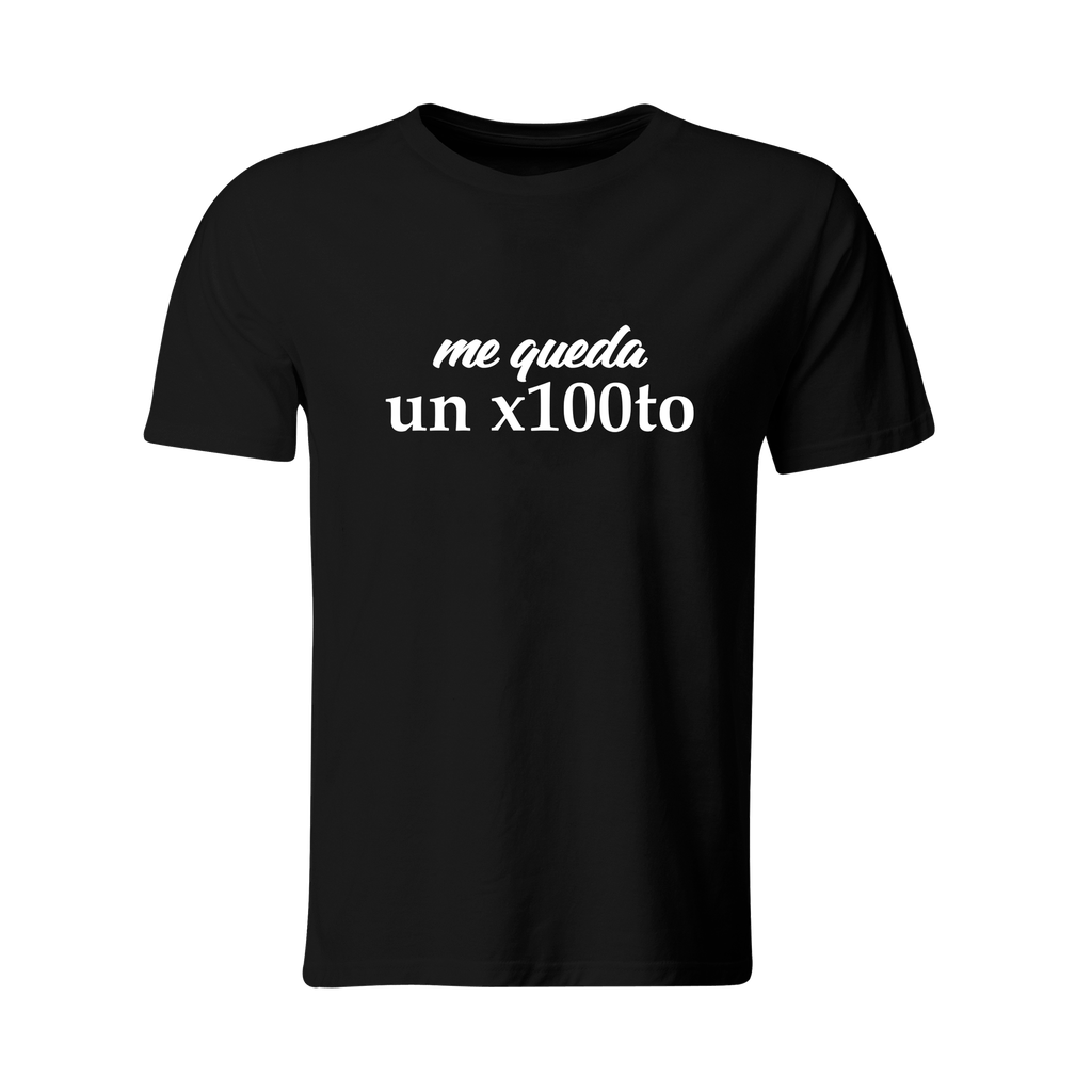 Playera Color Ic1. Bad Bunny Me Queda Un X100. Frase (Recto​, Negro​, Blanco)