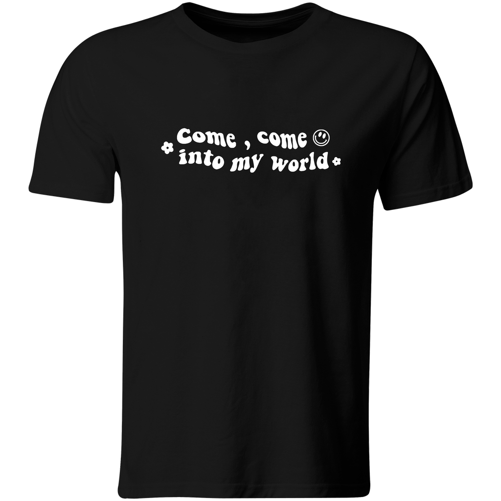 Playera Color Ic3. Seventen come come into my world kpop (Recto​, Negro​, Blanco)