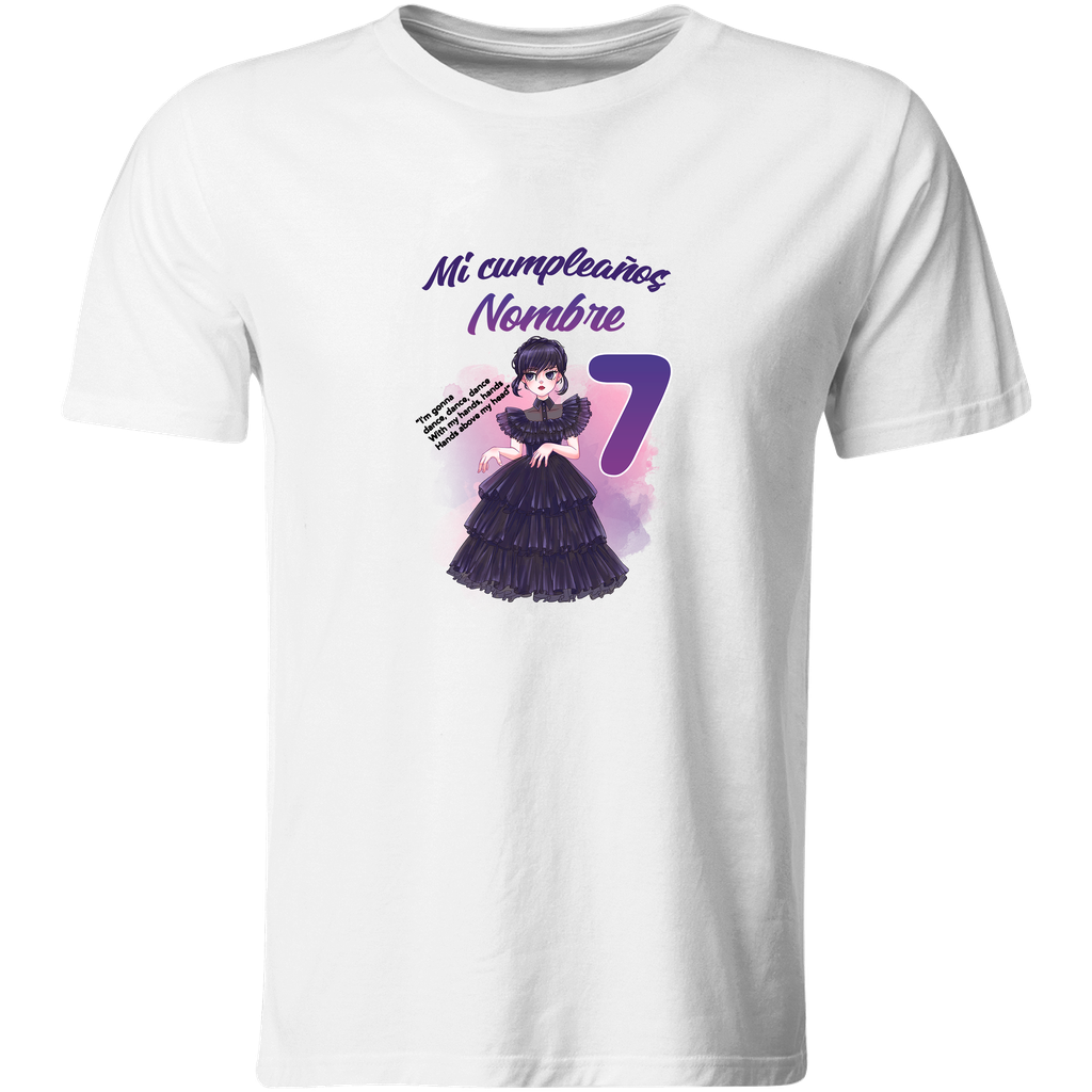Playera Personalizada Cumpleaños Pc10. Wednesday merlina dance (Recto​)