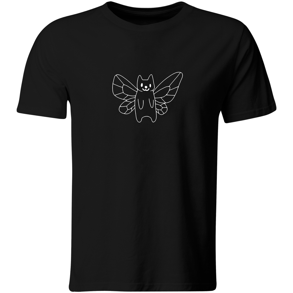 Playera Color Ic12. Gato mariposa meme aesthetic (Recto​, Negro​, Blanco)