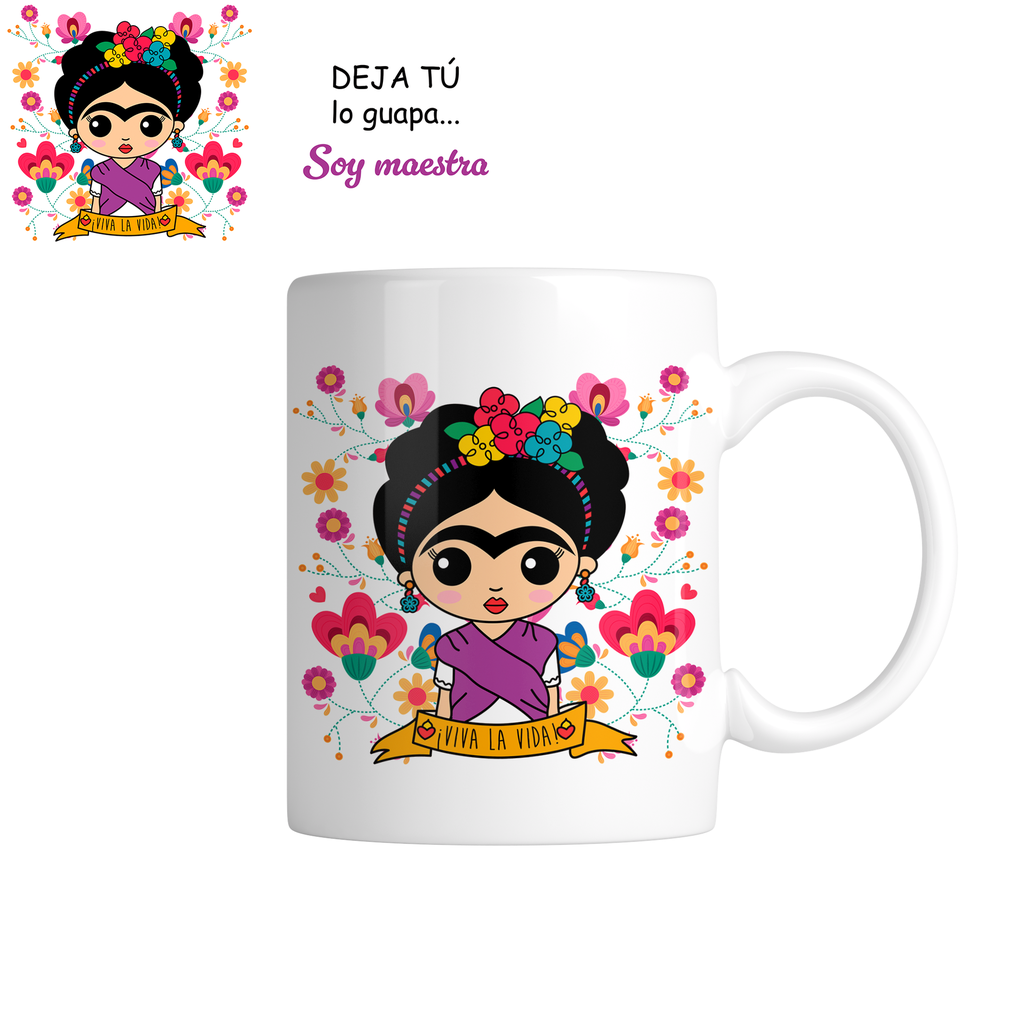 Taza tpm7. Deja tú lo guapa... soy maestra (Con nombre)