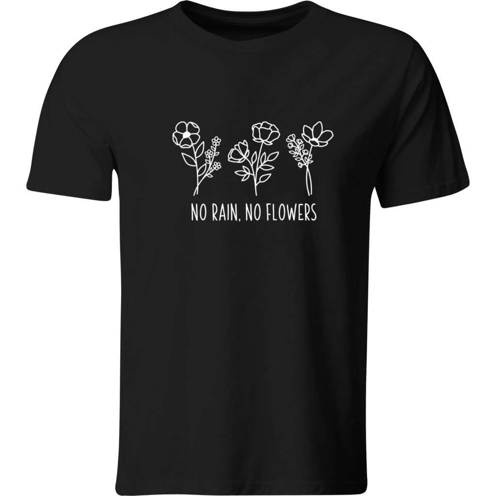 Playera Color Lk202. Frase No Rain No Flowers Anime (copia)