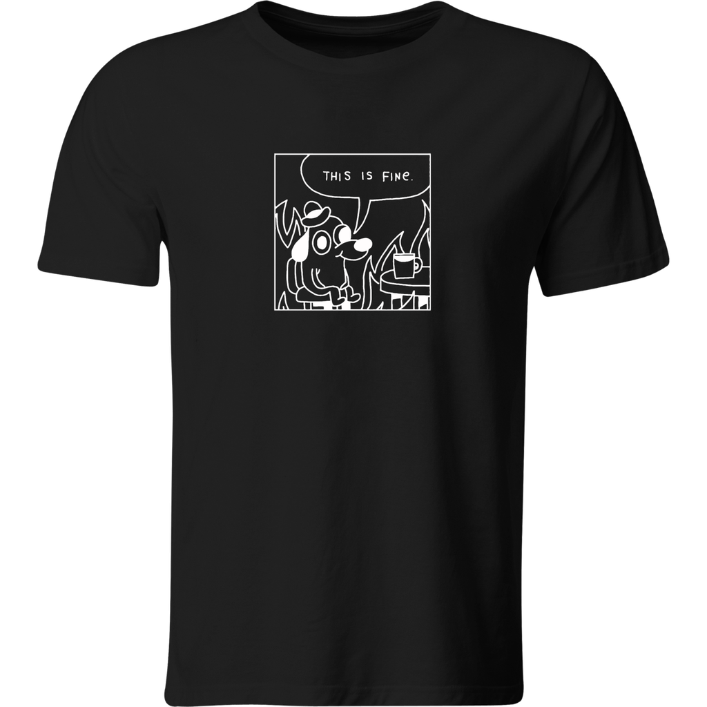 Playera Color Lk468. Frase meme this is fine anime