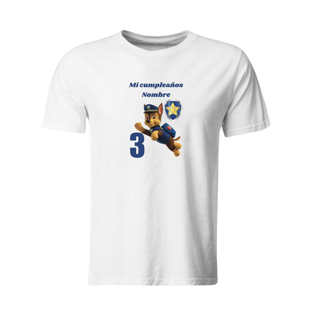 Playera Personalizada Cumpleaños pc4. Fiesta chase