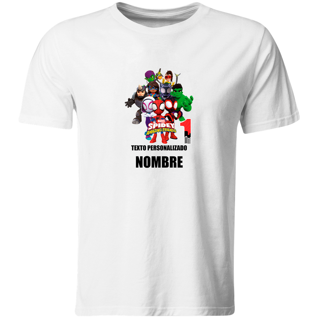 Playera Personalizada Cumpleaños Pc11. Hombre araña friends