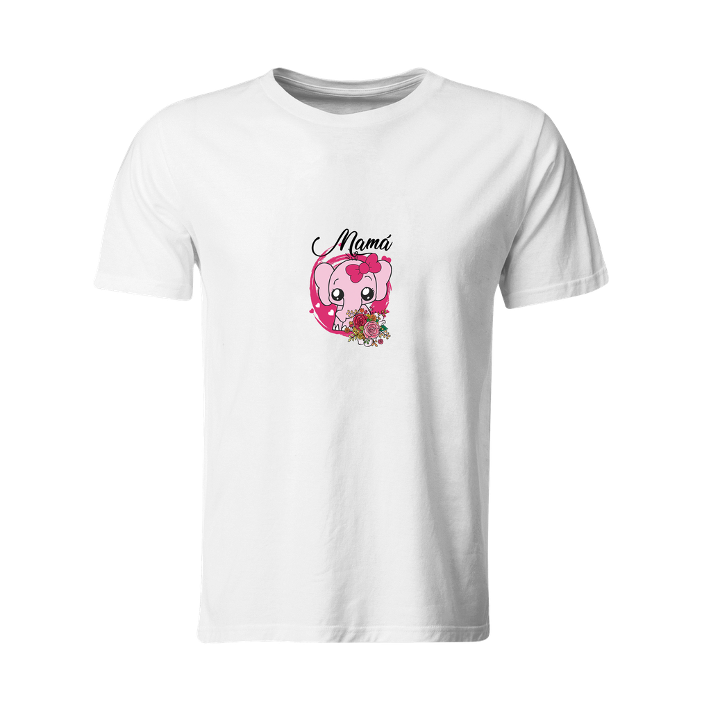 Playeras mamá e hijos:  Mamá e hija elefante rosa DM632