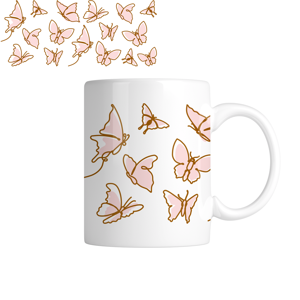 Taza TAE1: Mariposas. Aesthetic vintage kawaii motivation