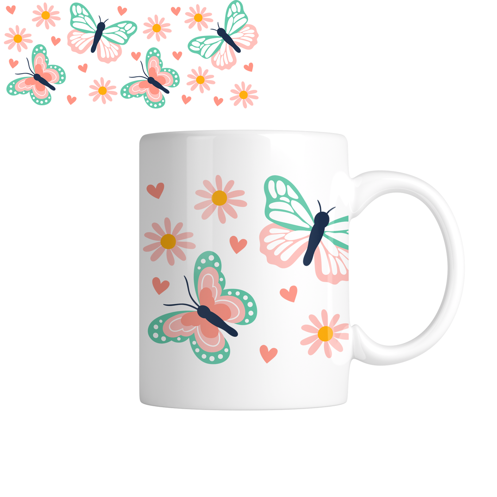 Taza TAE4: Mariposas. Aesthetic vintage kawaii motivation