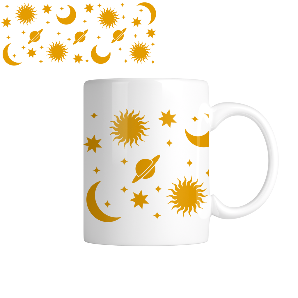 Taza TAE7: Celestial. Aesthetic vintage kawaii motivation