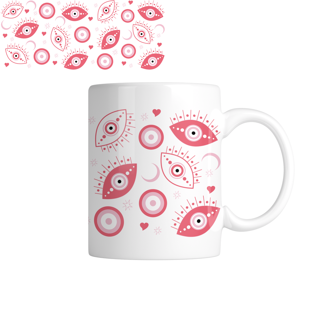 Taza TAE33: Ojo turco. Aesthetic vintage kawaii motivation