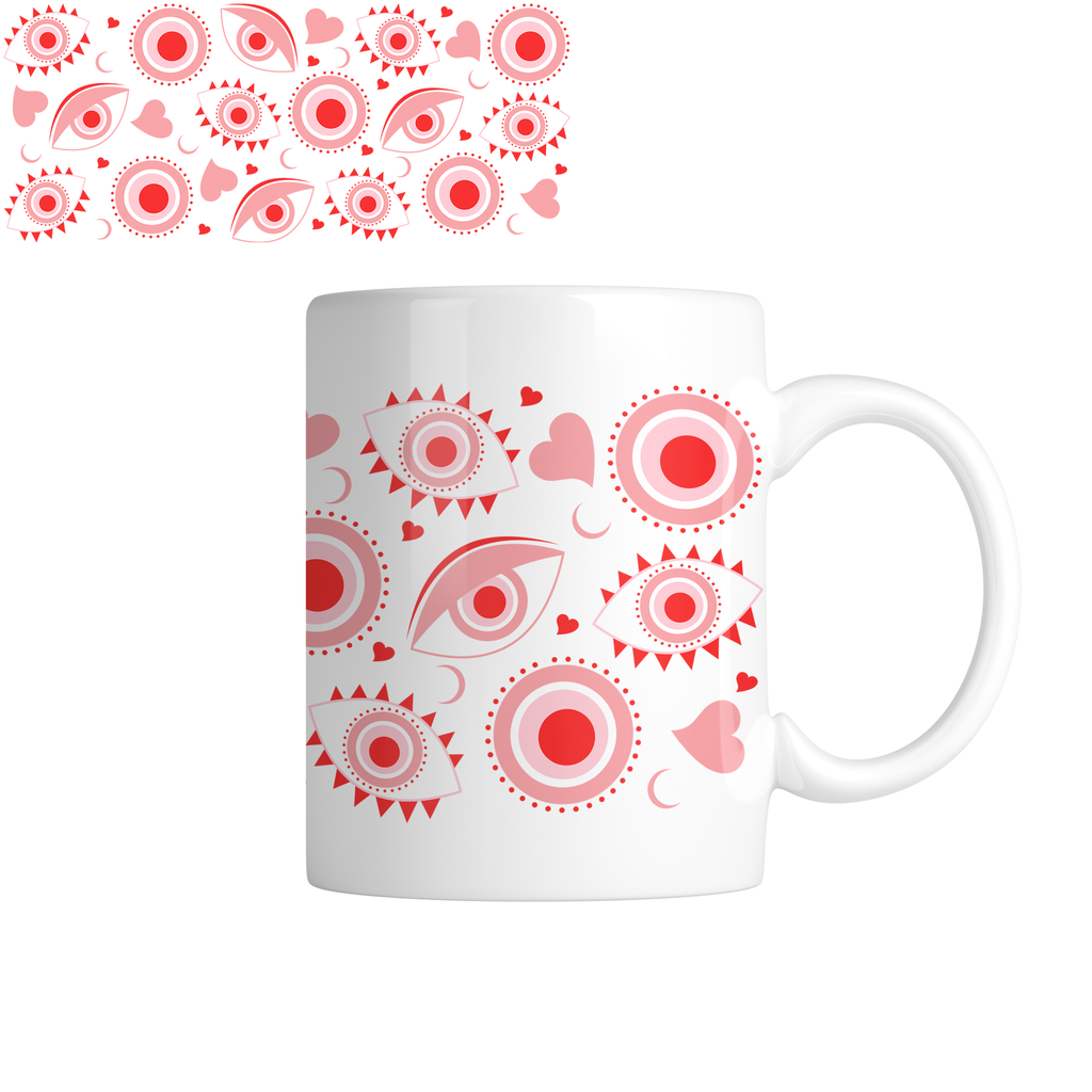 Taza TAE34: Ojo turco. Aesthetic vintage kawaii motivation