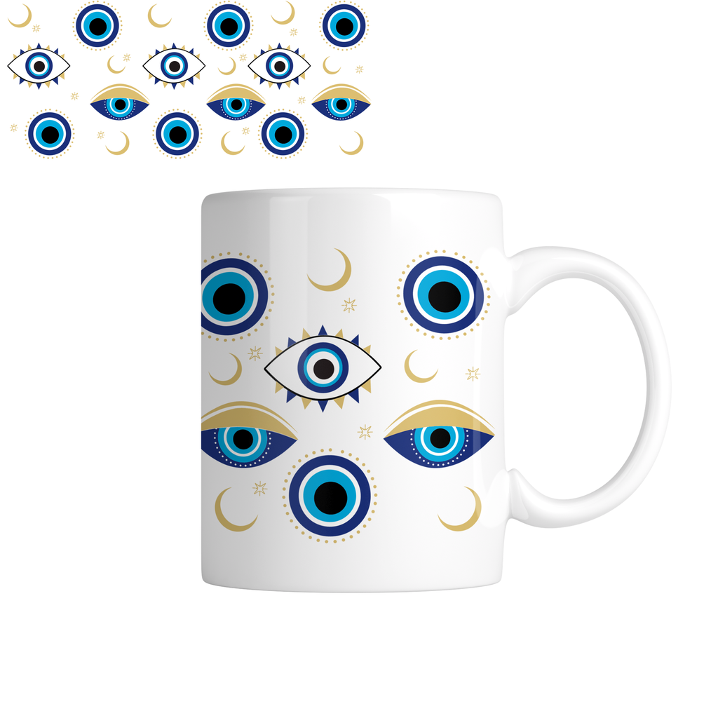Taza TAE36: Ojo turco. Aesthetic vintage kawaii motivation