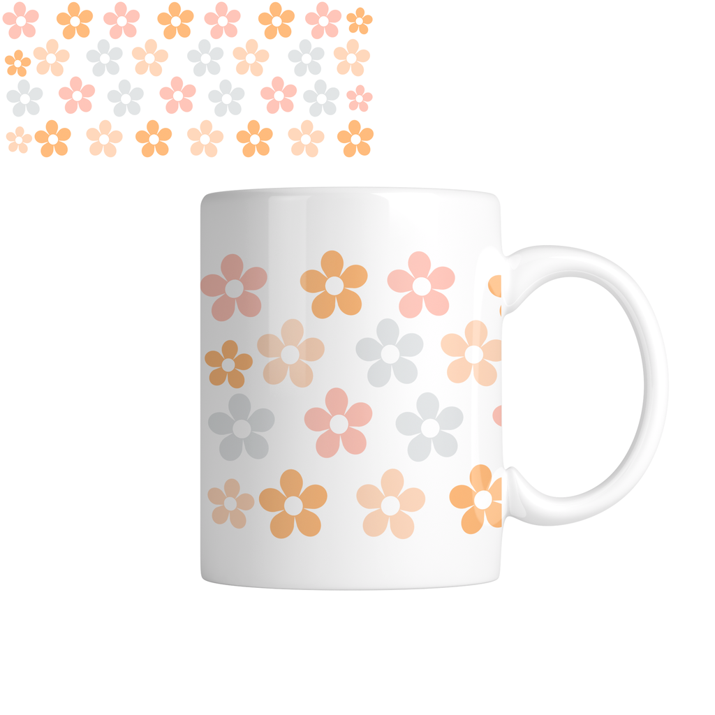 Taza TAE39: Flores. Aesthetic vintage kawaii motivation
