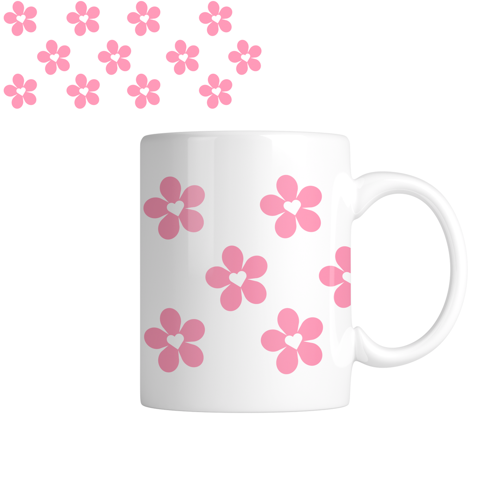 Taza TAE42: Flores. Aesthetic vintage kawaii motivation