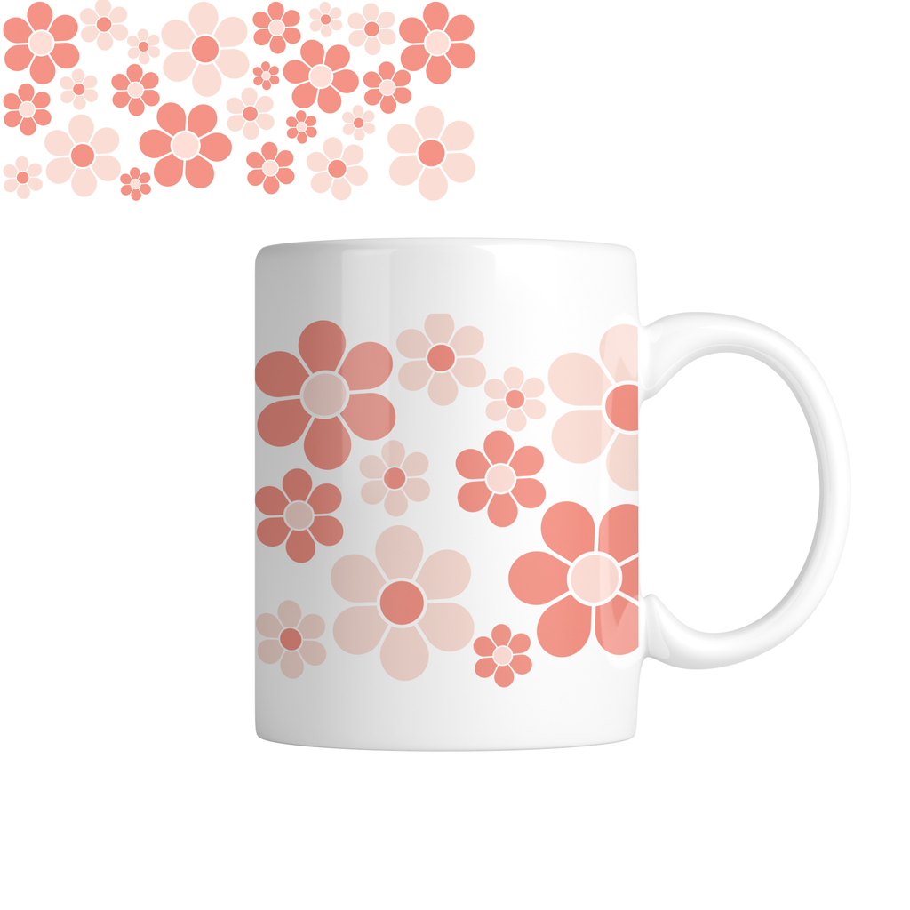 Taza TAE45: Flores. Aesthetic vintage kawaii motivation