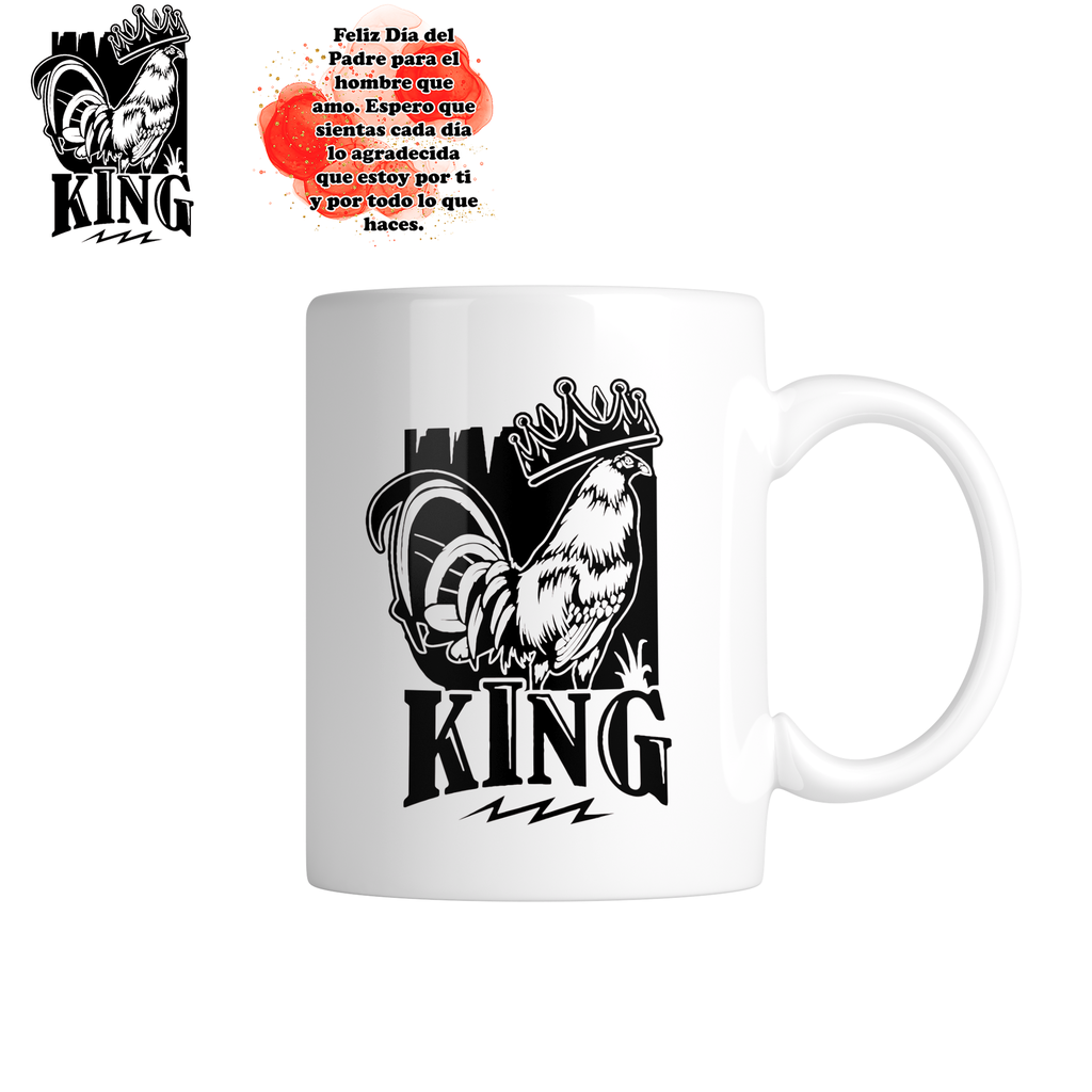 Taza da23. Papá Gallo. Papá gallero. King