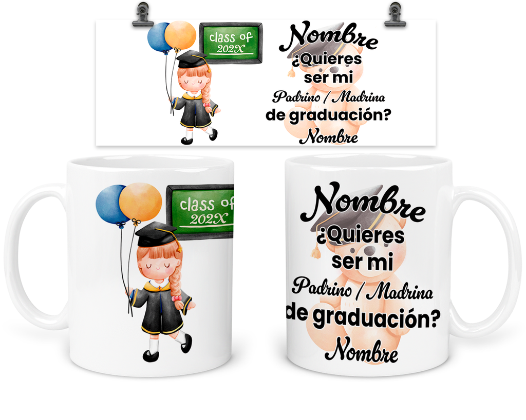 Taza Personalizada Para Padrinos De Graduación. Tpg1