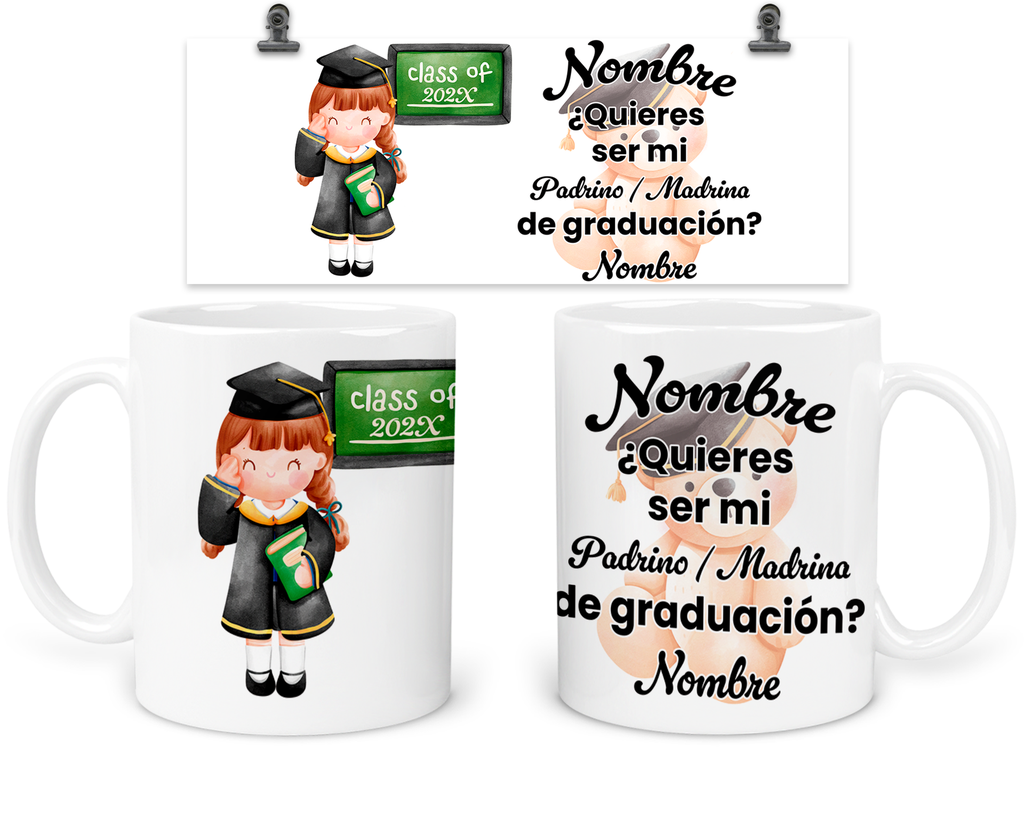 Taza Personalizada Para Padrinos De Graduación. Tpg4