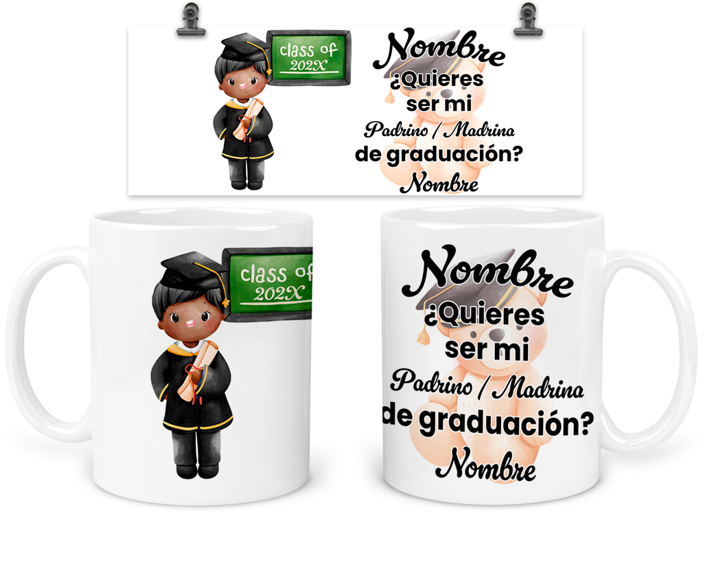 Taza Personalizada Para Padrinos De Graduación. Tpg8