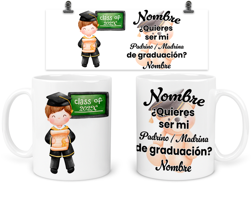 Taza Personalizada Para Padrinos De Graduación. Tpg12