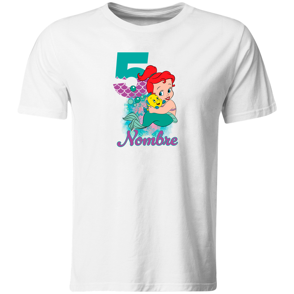 Playera Personalizada Cumpleaños Pc46. Mermaid Sirenita