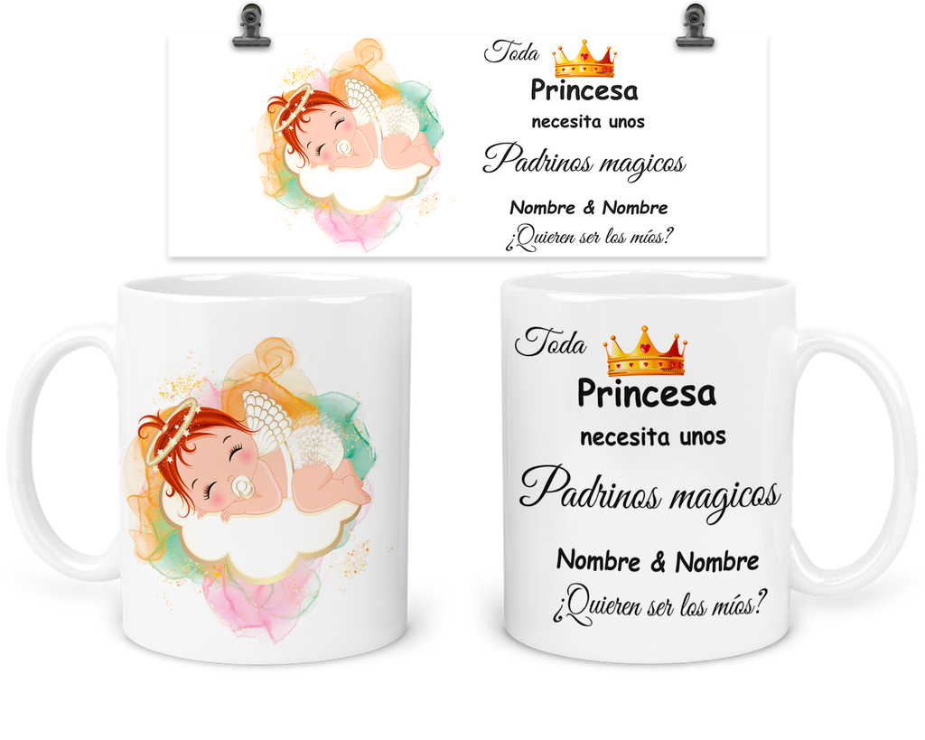 Taza Para Padrinos De Bautizo Tba7. Regalos Madrina Padrino