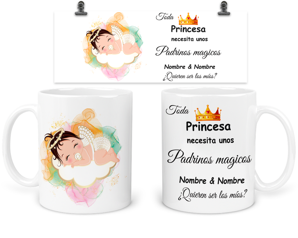 Taza Para Padrinos De Bautizo Tba8. Regalos Madrina Padrino