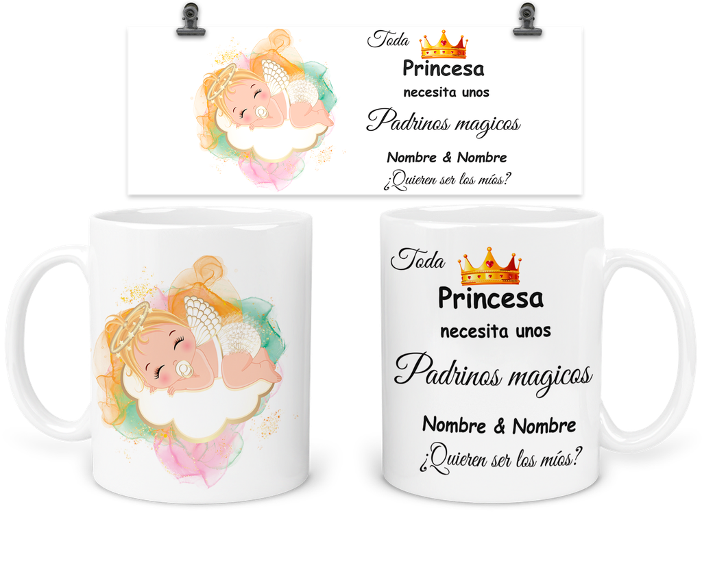 Taza Para Padrinos De Bautizo Tba9. Regalos Madrina Padrino