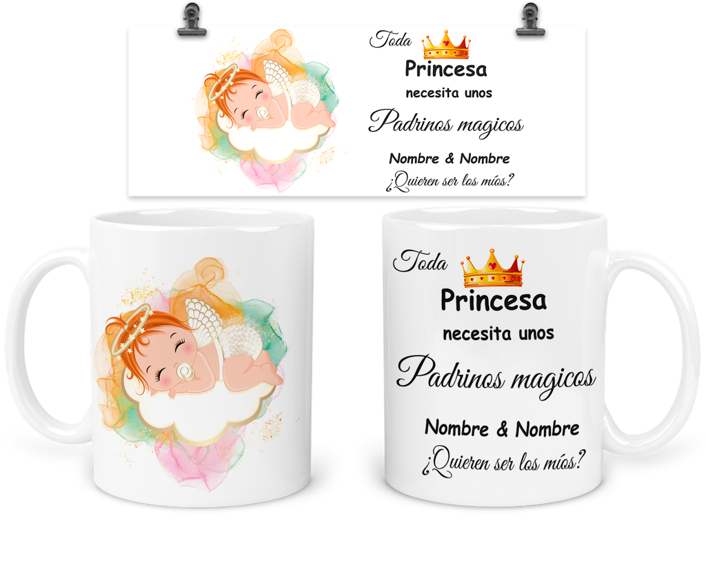 Taza Para Padrinos De Bautizo Tba10. Regalos Madrina Padrino