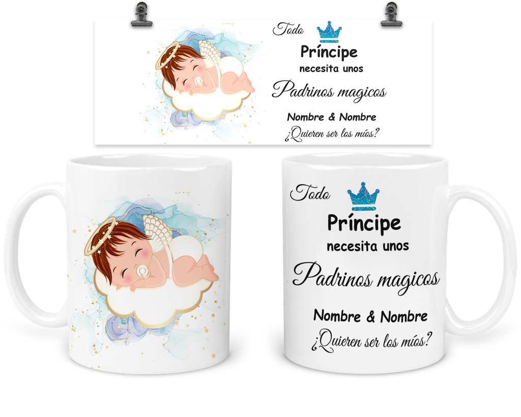 Taza Para Padrinos De Bautizo Tba11. Regalos Madrina Padrino