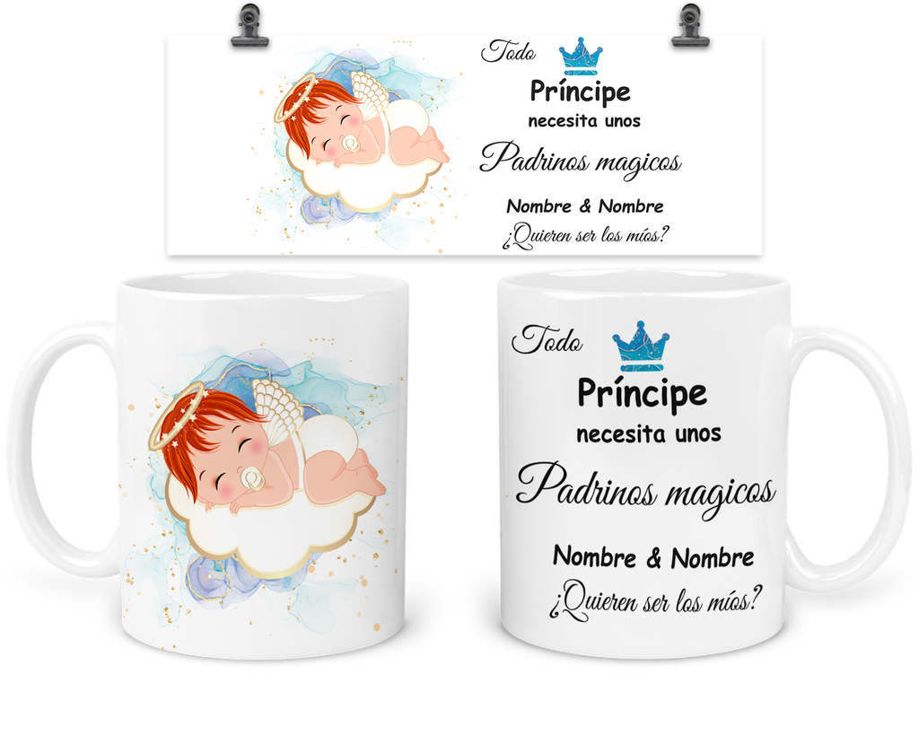 Taza Para Padrinos De Bautizo Tba12. Regalos Madrina Padrino